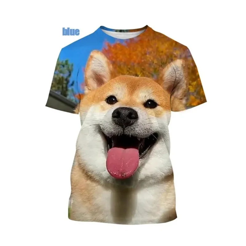 Funny 3D Doge Shiba Inu Dog Graphic T Shirt for Men Clothing Casual Fashion Streetwear Pop Unisex Harajuku Women Tops Tee Shirts