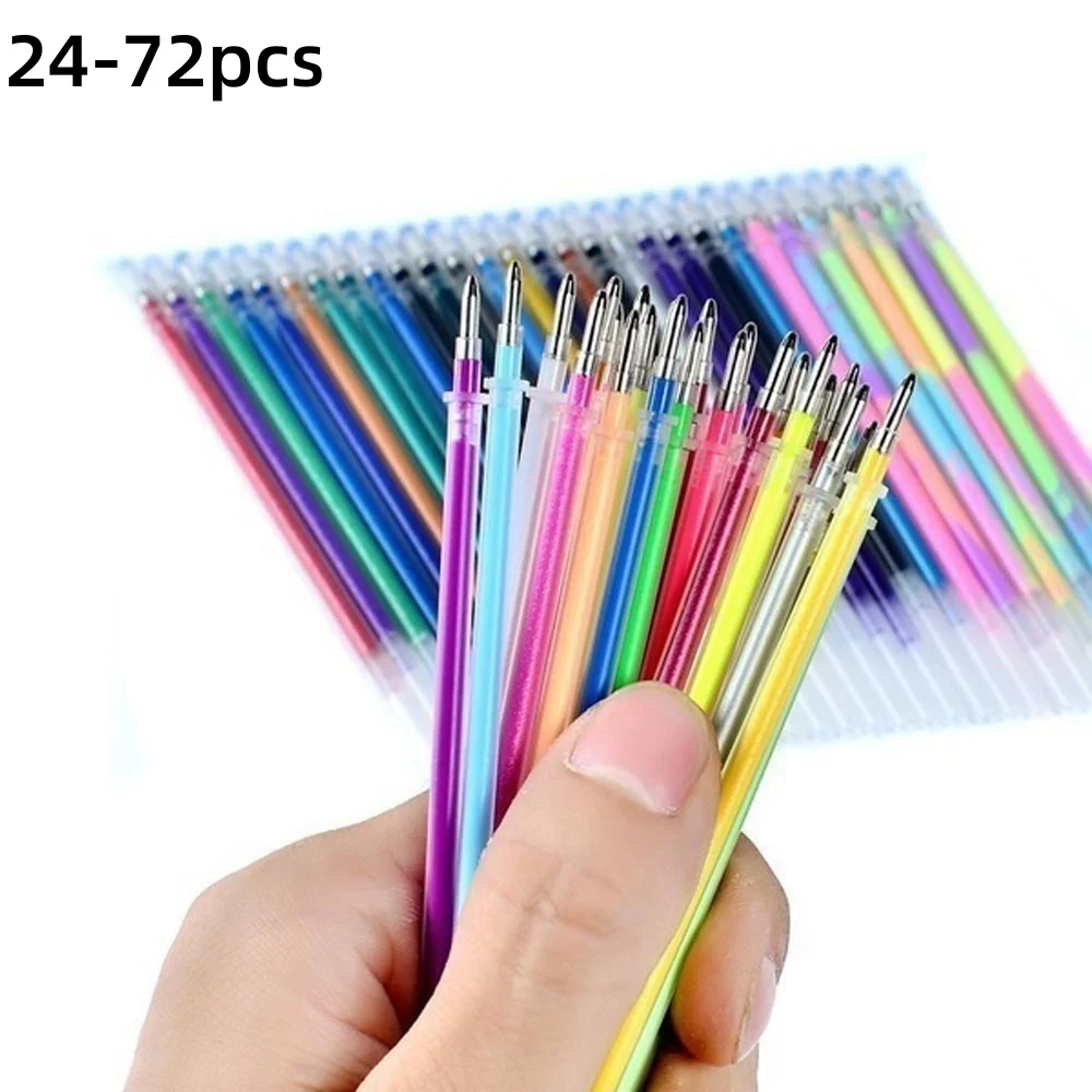 24-72pcs Flash Graffiti Watercolor Gel Pen Highlight Refill Color Full Shinning Refill Painting Pen Refills Drawing Color Pens image 5