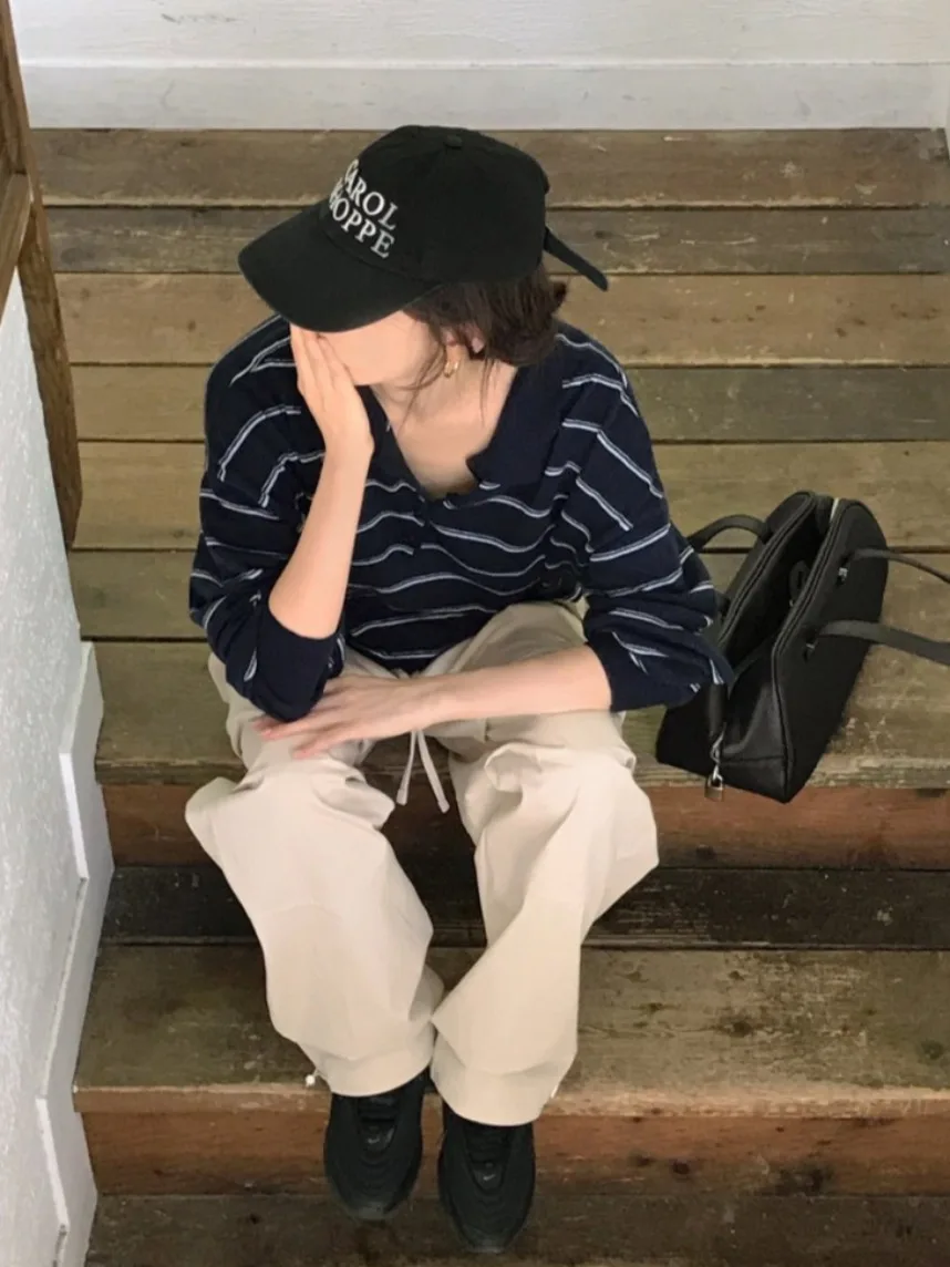 Doux ample rayure tricots laine décontracté Sle femmes pull coupe confortable printemps automne Faion J INS Dongda Gate