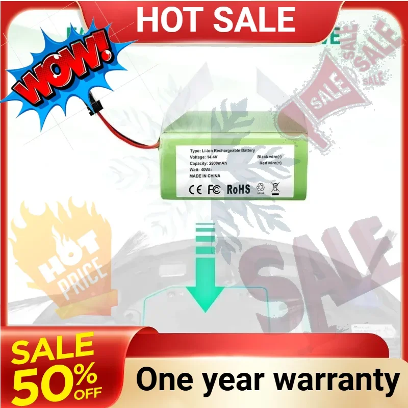 SWZY Li-ion Battery 14.4V 3500mAh  For Conga 990 1090 Tesvor X500 Ecovacs Deebot N79 N79S DN622 Eufy RoboVac 11 11S RoboVac 30