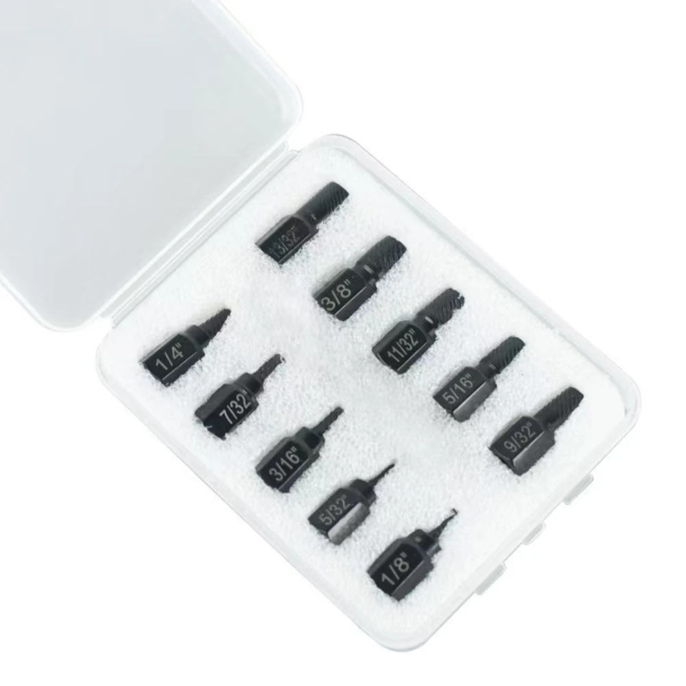 10 * Punte da trapano per estrattore per viti Set di rimozione per bulloni danneggiati rotte per utensili manuali per elementi di fissaggio spelati e danneggiati