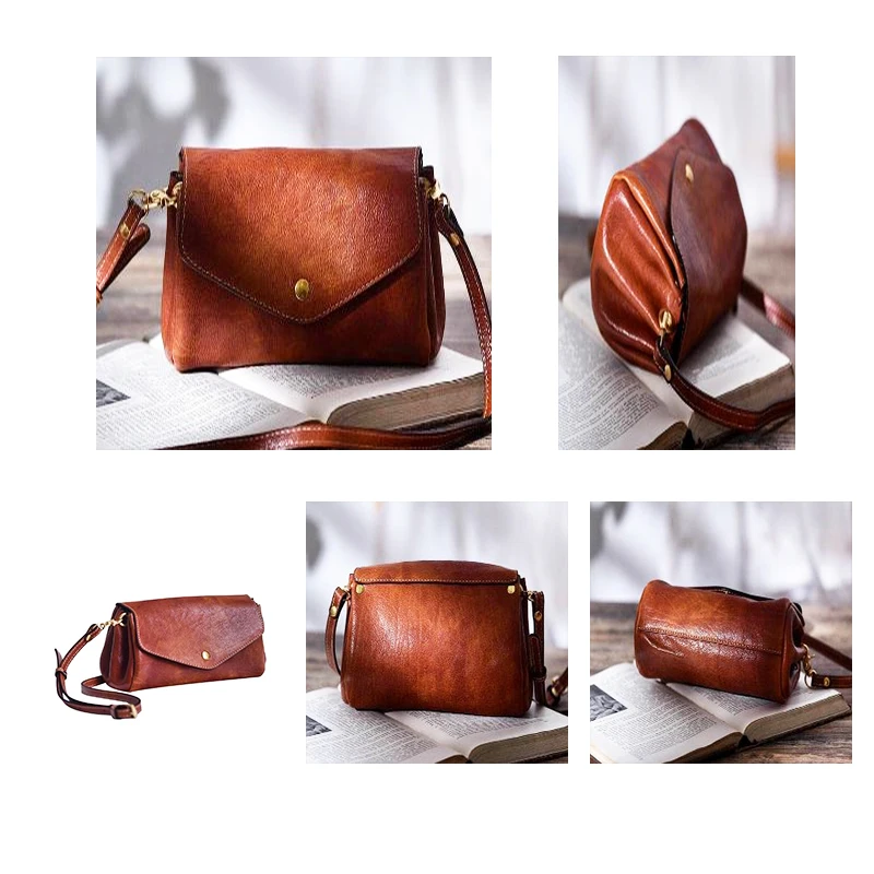 2023 New Luxury Leisure Simple High quality Leather Women\'s Small Cross bag Weekend Outdoor Natural Cowhide Leather Shoulder Bag