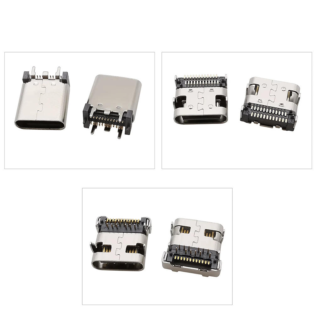 10/20Pcs 24Pin USB 3.1 Type C Female Jack Connector Charging Port SMD DIP USB-C Socket PCB DIY Repair Adapter