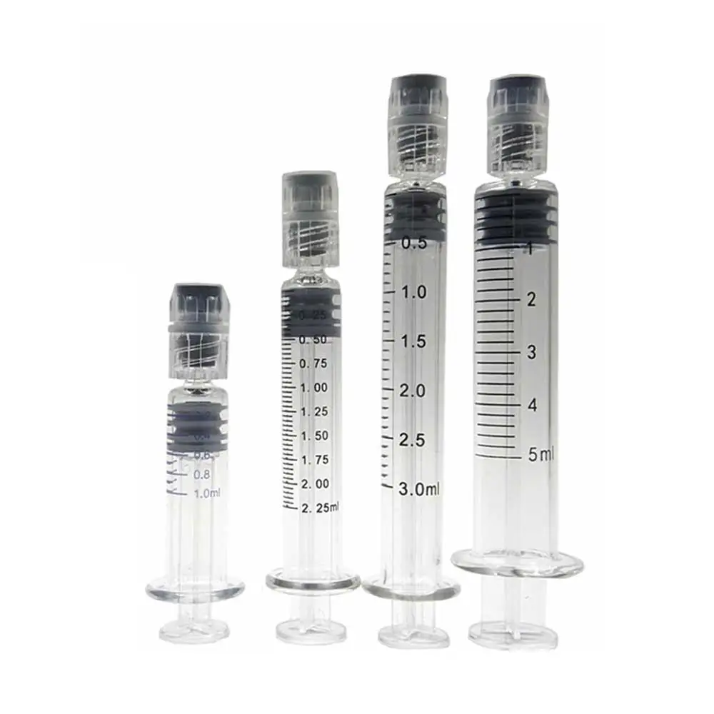 

1/2.25/3ml Heat-resistant Reusable Glass Luer Lock Syringe Glass Prefillable Syringe Optional Capacity Syringe Dispenser Tool