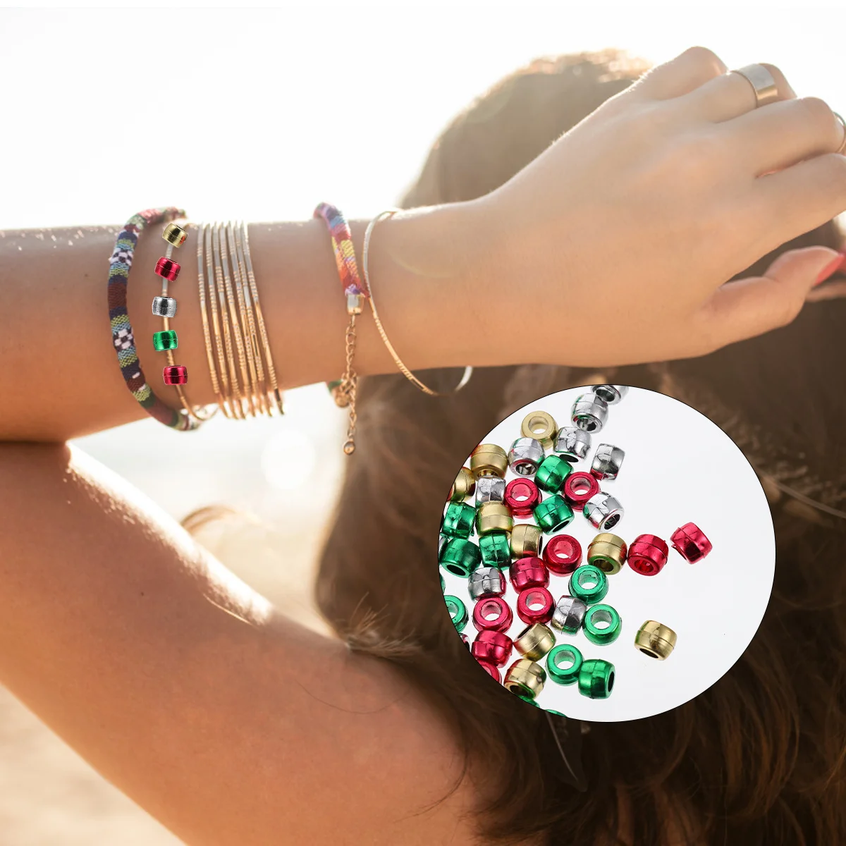 

600Pcs Christmas Beads Colorful Plastic DIY Loose Beads for Home Party Decoration Jewelry Accessories Necklace Bracelet