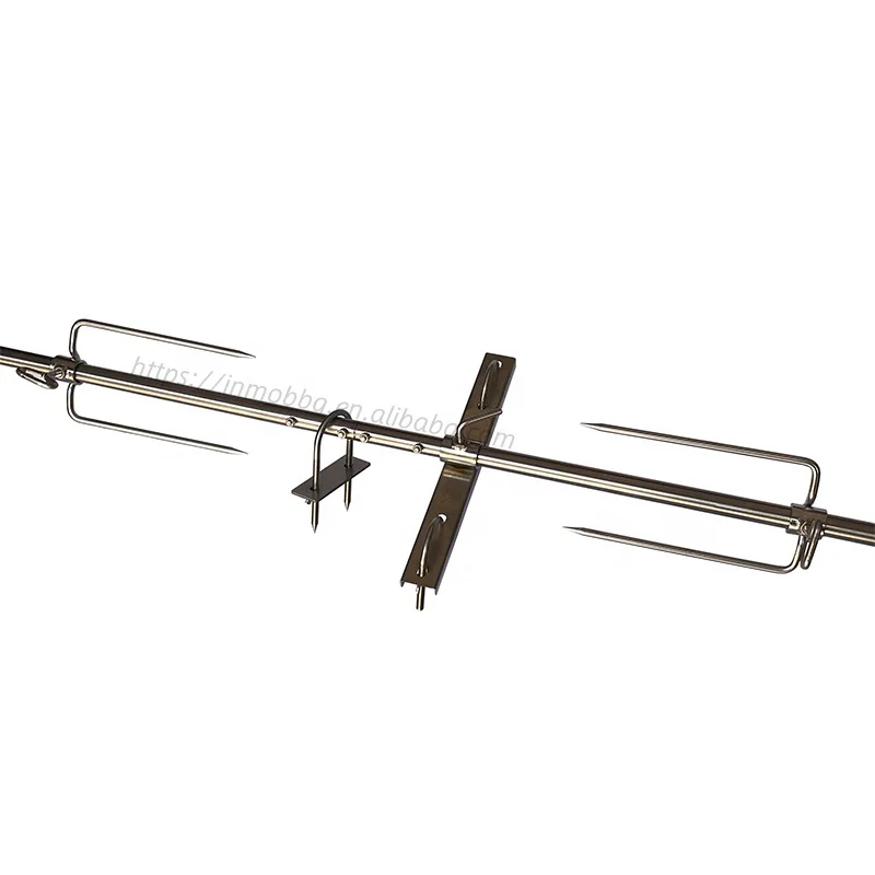 Hot Sale Portable Camping Spit Roaster with Handle for Open Fire