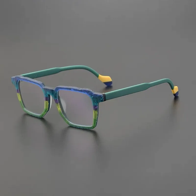 Vintage frosted glasses frame for men and women multicolor square myopia optometry glasses acetate fiber optical glasses frame