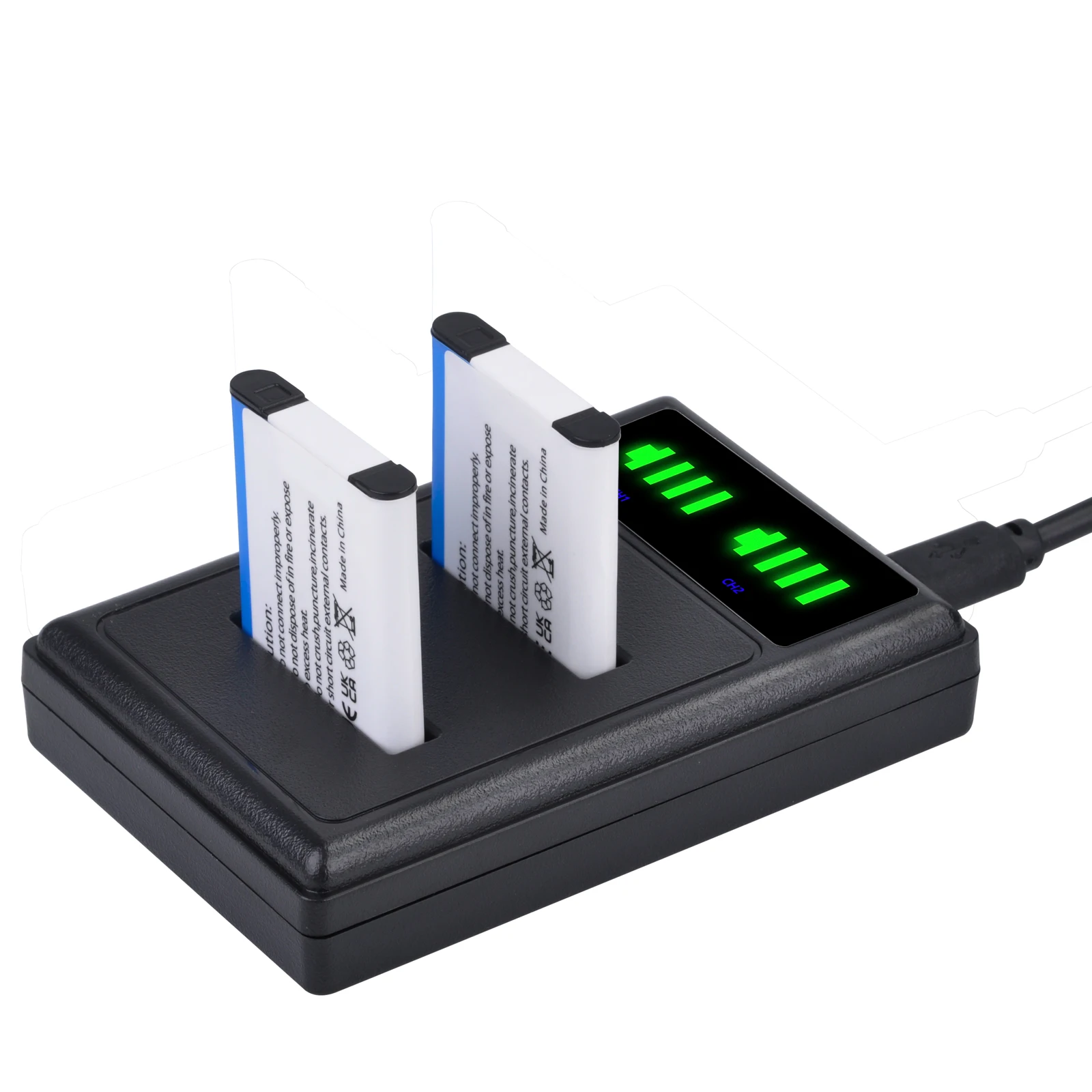 EN-EL19-Batería y cargador doble LED para Nikon, batería para Nikon Coolpix S32, S33, S100, S2500, S2750, S3100, S3200, S3300, S3400, S3500, S4100, EL19