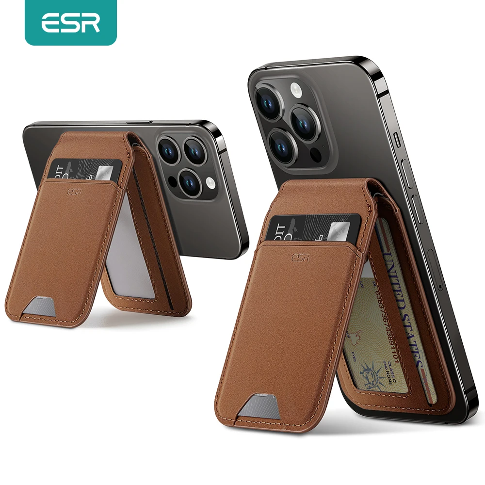 ESR for iPhone 15 Pro Max Magsafe Wallet Stand for iPhone 13 12 Pro Max Vegan Leather Wallet Card Holder for iPhone 14 Pro Stand