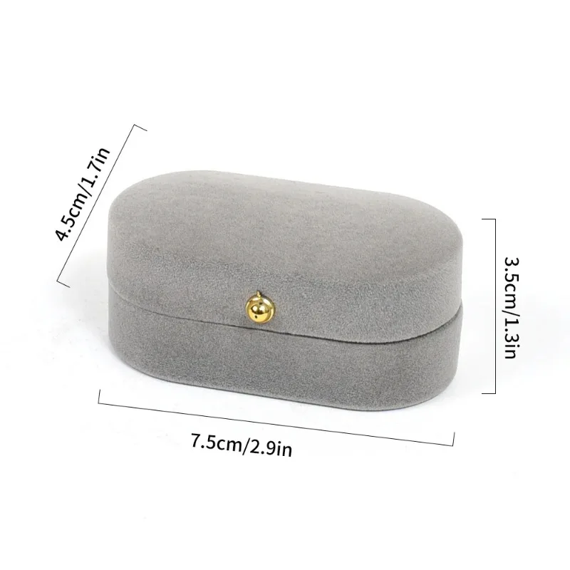 Flocking Velvet Square Boxes Propose Rings Earring Display Ring Jewelry Storage Box Oval Flip Case Packaging Container Organizer