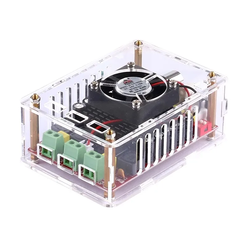 TDA7498 Digital Amplifier Board 2×100W Stereo Class‑D Audio Amp Module With Shell Cooling Fan DC9‑34V For DIY Speaker