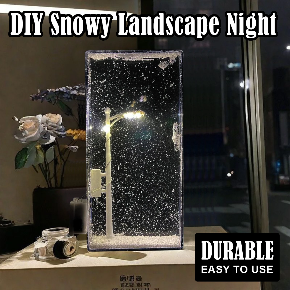 

Handmade Snow Scene Night Light Desk Light Christmas Crafts Snowy Night Lamp Decor Arts And Crafts Night Street Lamps for Girl