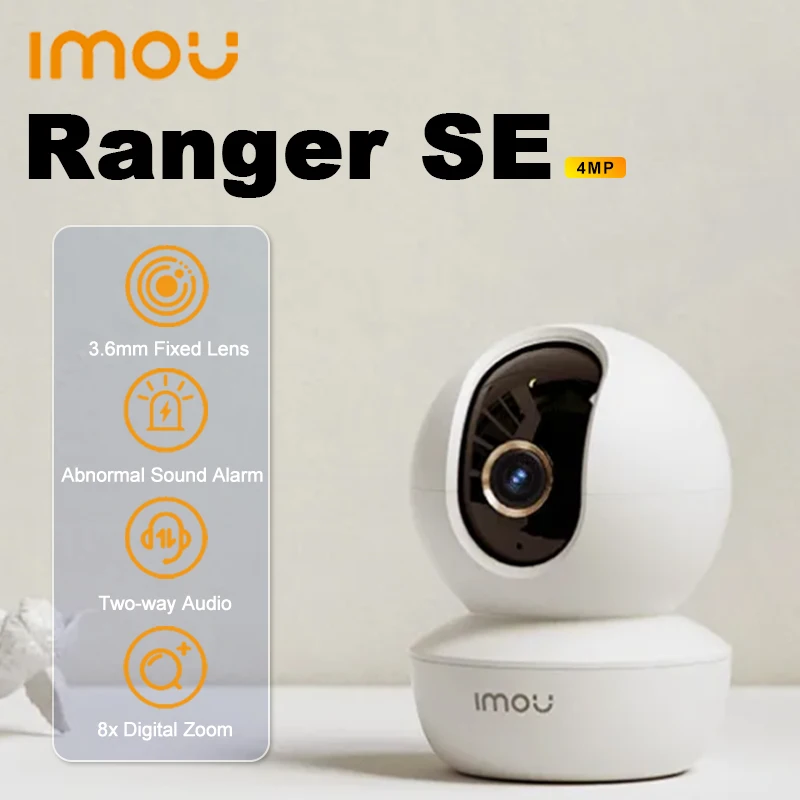 IMOU Ranger SE-cámara de seguridad interior de 4MP, Zoom Digital 4X, detección humana por Ia, Audio bidireccional