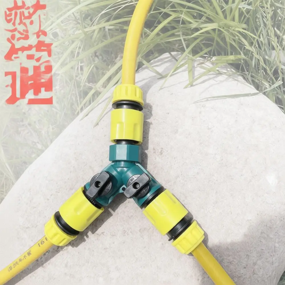 Dual Way Water Hose Connector Y Splitter With Switch Garden Irrigation Plumbing Quick Connect Adapter Flow Control Tool
