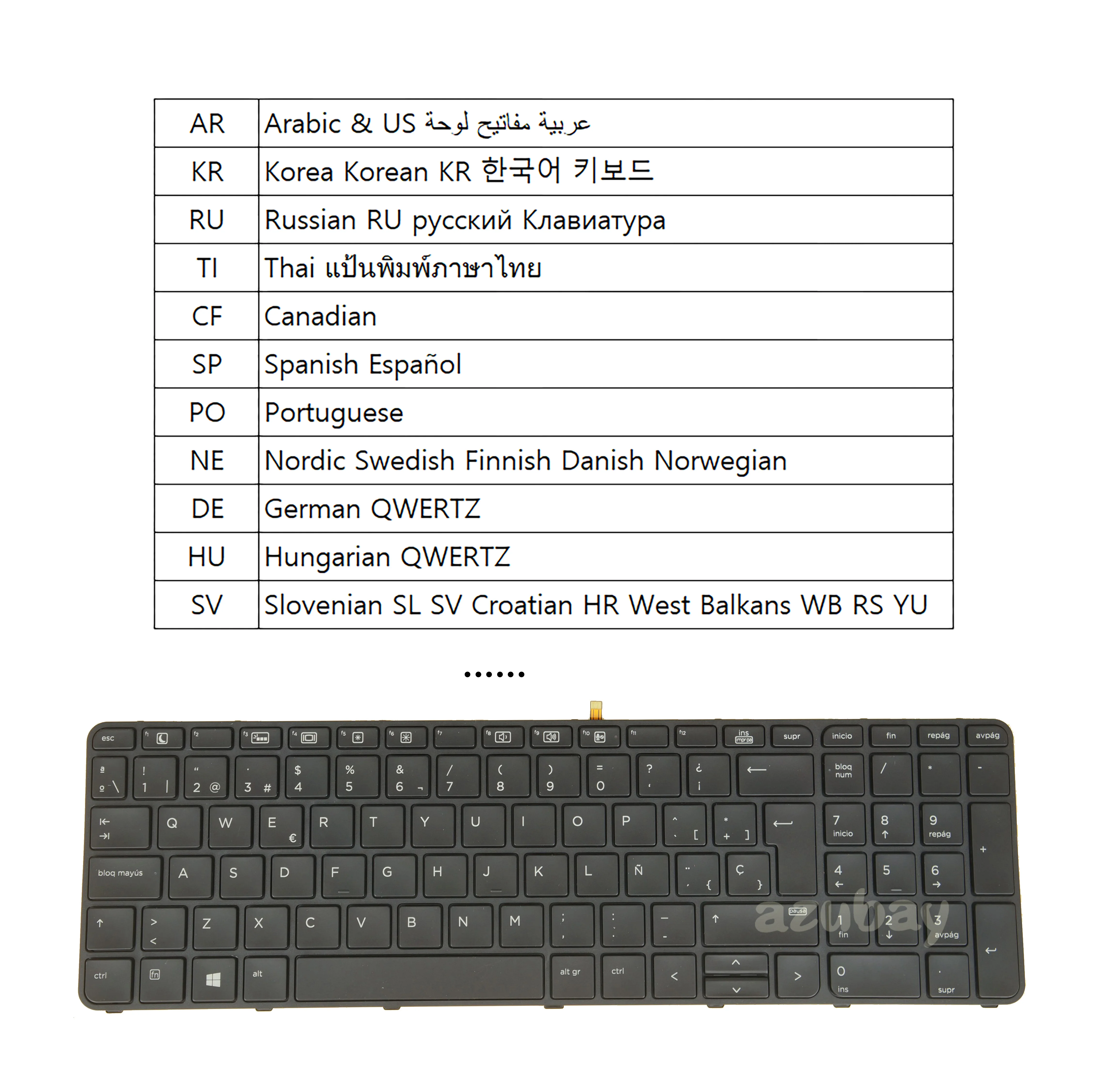 

Backlit Laptop Keyboard for HP 818250- 827029- 831022- 837551- 841137- 131 171 211 251 BA1 DB1 DH1 281 AD1 041 071 SN6146BL