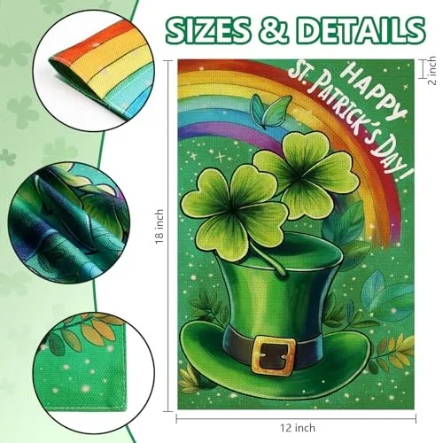 Happy St Patricks Day Garden Flag 12x18 Inch, garden flag-12×18