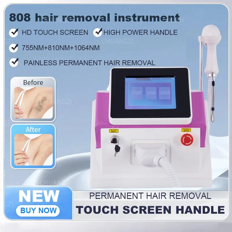 

Depiladora Diode Laser Painless Hair Removal Machine Permanent Ice Platin Cooling System 3 Wavelength Whole Body Hair Removal