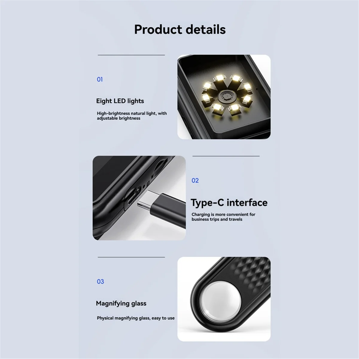 AA98 Portable Pocket Digital Electronic Microscope AF Lens 500X Magnification 3Inch Screen Autofocus Handheld Magnifiers