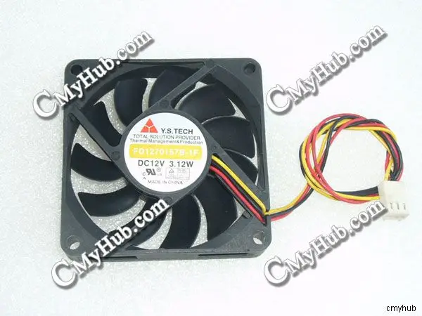 For Y.S.TECH FD1270157B-1F DC12V 3.12W 7015 7CM 70MM 70X70X15MM 3pin Cooling Fan FD1270157B-1F