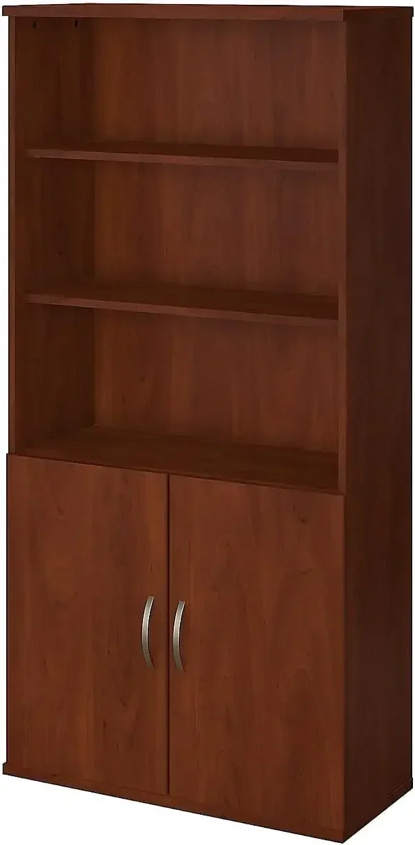 

Series C Elite 36W 5 Shelf Bookcase with Doors in Hansen Cherry