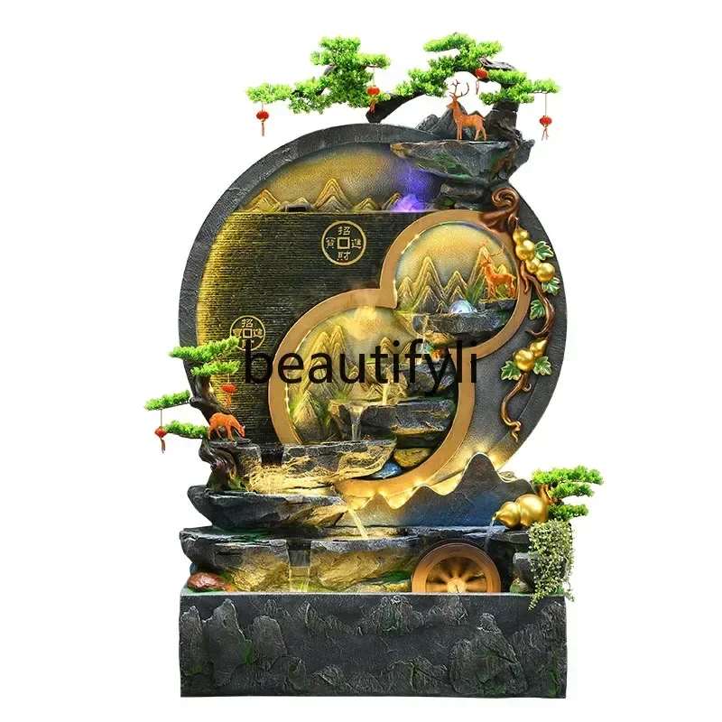 183ff كبير من الأرض إلى السقف الجنينة نافورة الماء المتدفقة زخرفة غرفة المعيشة ديكور جبال الألب ميزة المياه المتداولة