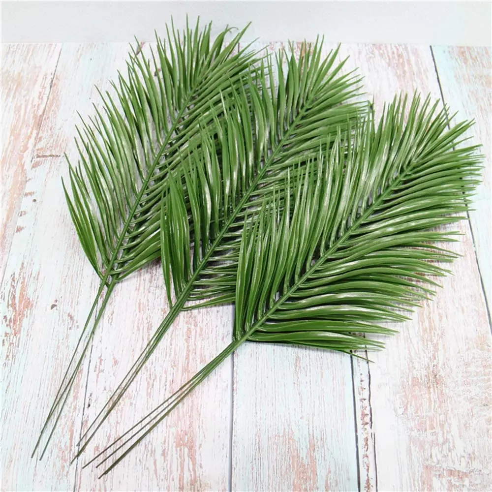 Palmeira Artificial Deixa Plantas, Fronds do falso, Grandes Plantas Tropicais, Planta de Verdura para Festa Havaiana, 12Pcs