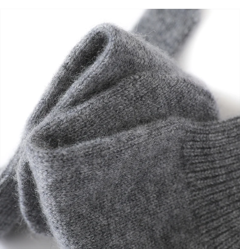 Simple Style 100% Cashmere Thicken Women Winter Keep Warm Full Finger Knitted Cashmere Gloves Cute Lovely Drive Cycling Mittens