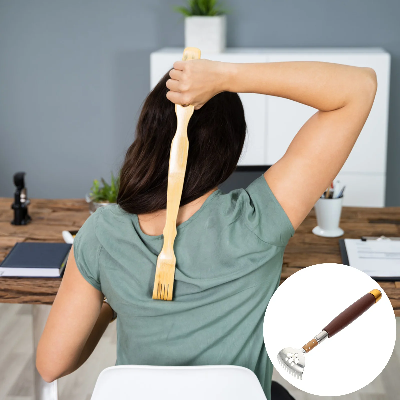 

Rolling Bead Back Scratcher Portable Telescopic Massaging Stick Face Foot Acupoint Relief Extendable Design Face Massage Bead