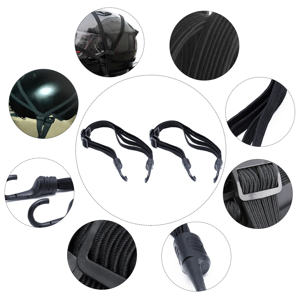 

2 Pcs Luggage Rope Bungee Cord Elastic Belt Lashing Strap Polyester Band Bike Strapping Tie Down Trunk