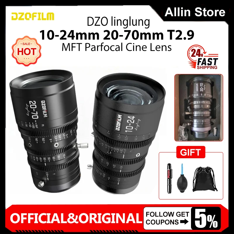 DZOFilm DZO linglung 10-24mm/20-70mm T2.9 MFT Parfocal Cine Lens for Micro Four Thirds Camera Focus Throughout Zoom Range