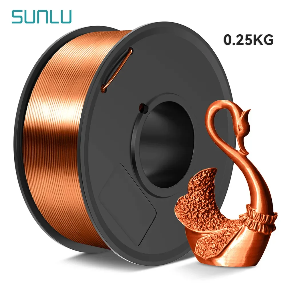 SUNLU 3D Silk PLA Filament 0.25kg1.75mm Spool Wire For 3D Printer Material Eco-Friednly SILK PLA with Vacuum Package Bubble FRE