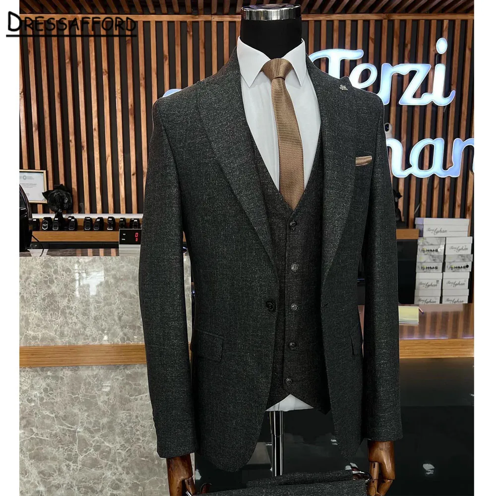 

Man Suit For Groom Wedding Party (Jacket + Pants + Vest )