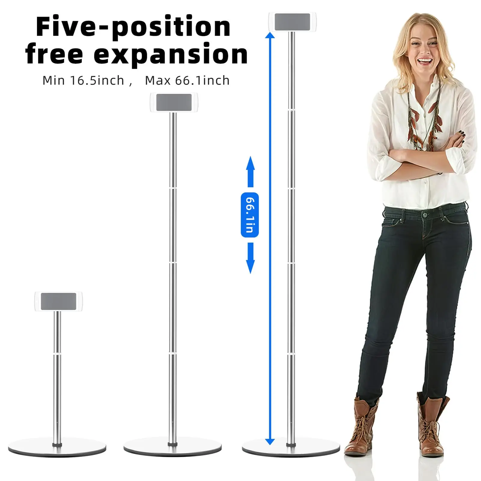 Oatsbasf Tablet Floor Stand Height Adjustable 16.5-66.1