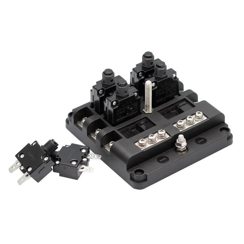 

Waterproof car bus marine 6 way AC circuit breaker led indicator 32V DC fuse box holder with negative terminal