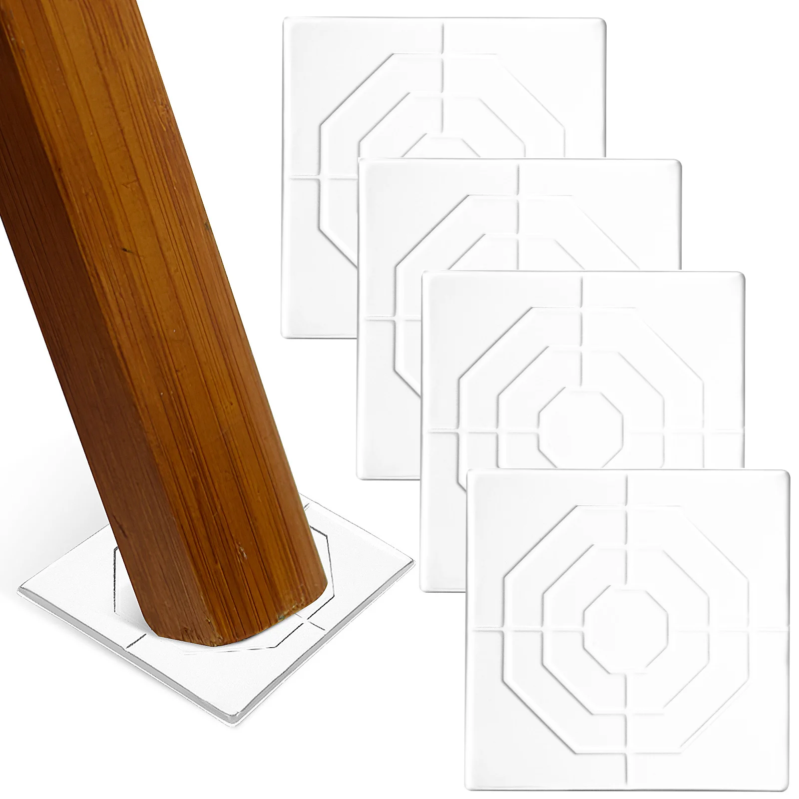 

4Pcs Transparent Furniture Feet Pads Shock Absorption Non Slip Mats for All Furniture Legs Chair Leg Floor Protectors