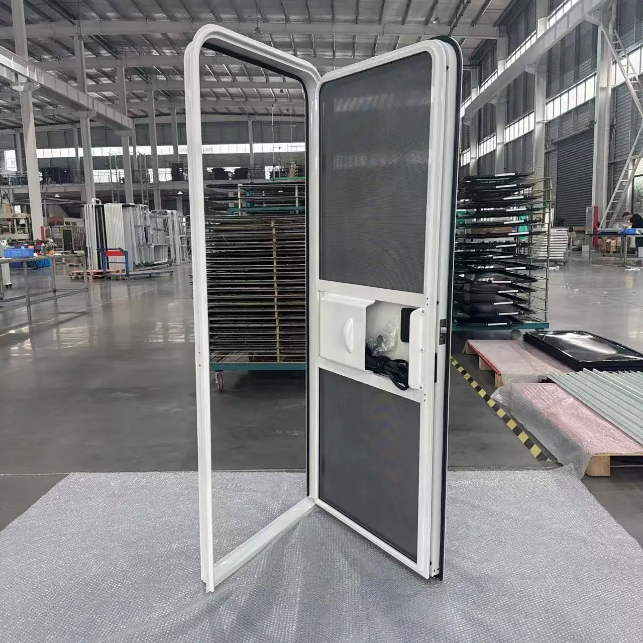 Caravan Accessories 580*900mm Aluminum Alloy Profile Modern Luxury RV Entry Camper Trailer Door E-Mark Certified