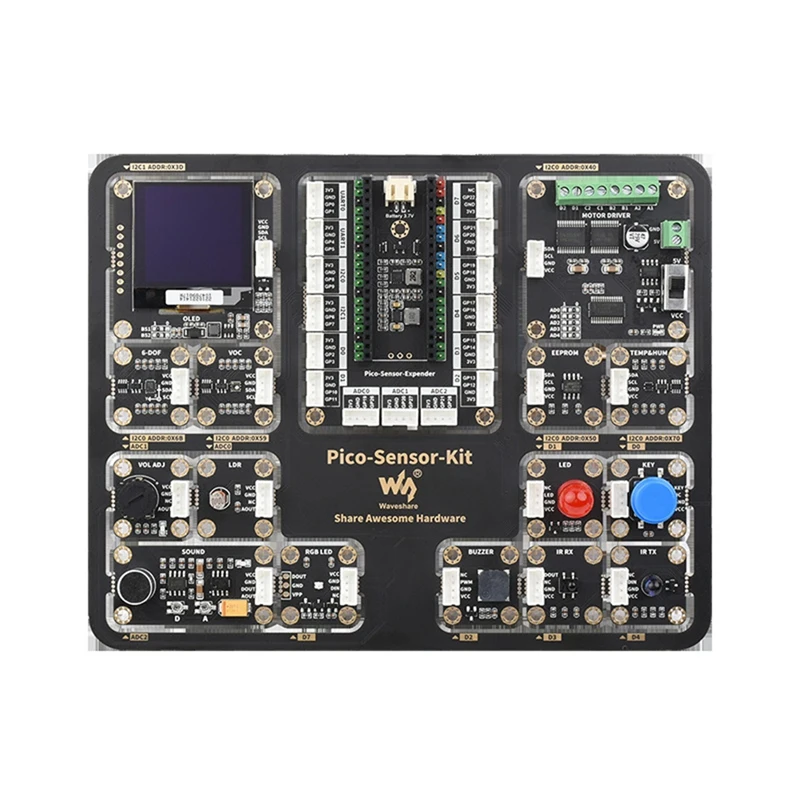 Waveshare 15 In 1 Sensors Modules Sensor Module Kit DIY Kit For Raspberry Pi Pico Series Motherboards