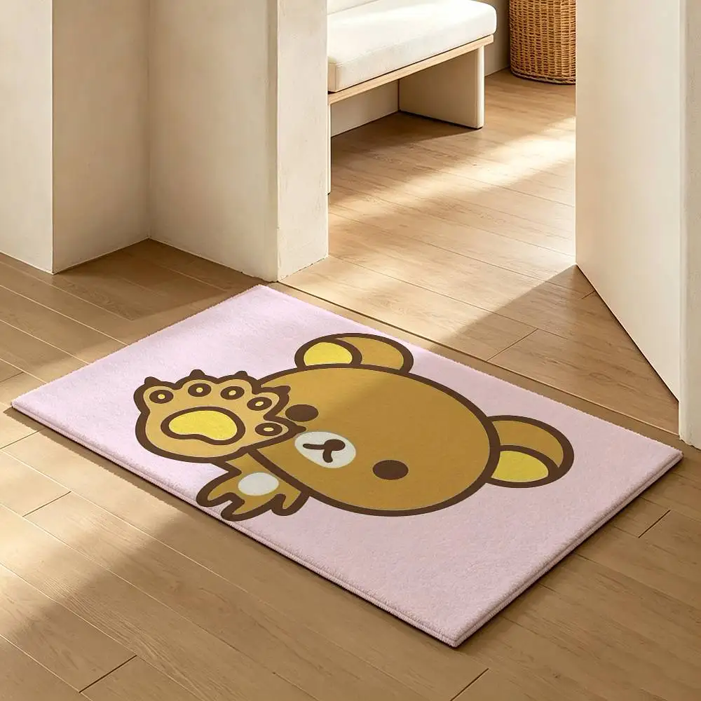 CUTE R-Rilakkuma-bear  Soft Absorbent Decorative Floor Mat for Bathroom Entryway Living Room
