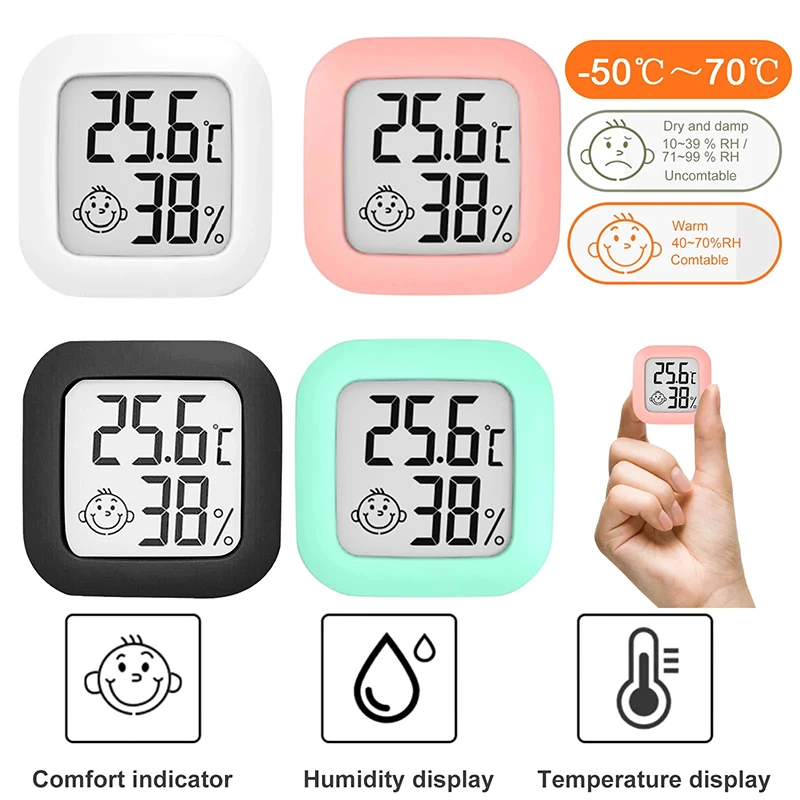 

Cute Shape Thermometer Hygrometer Mini LCD Digital Temperature Humidity Meter Detector Indoor Room Thermometer Hygrometer