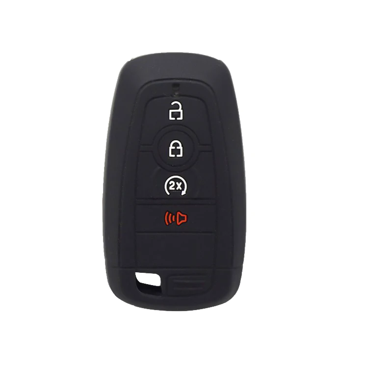 Cocolockey Silicone Case Cover for Ford Edge Ranger Bronco F-150 Remote Smart Key Fob 4 Button Shell Holder Protect 2 Pcs/lot