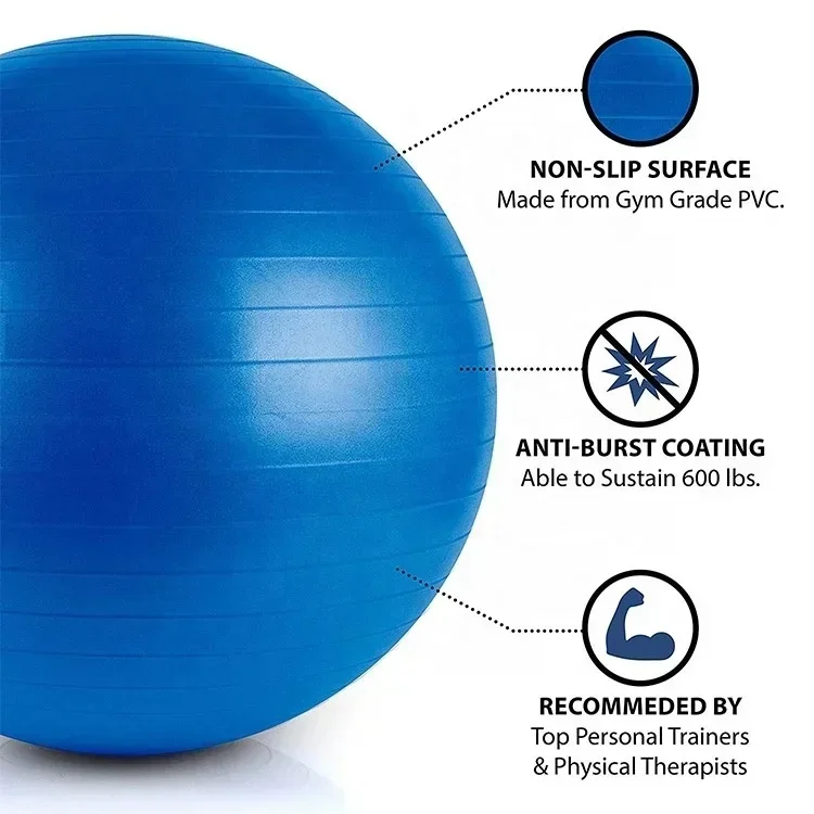 Workout Pregnancy Stability Home Gym Yoga Ball AntiBurst Swiss Balance Ball Pump Fitness Ball 75cm