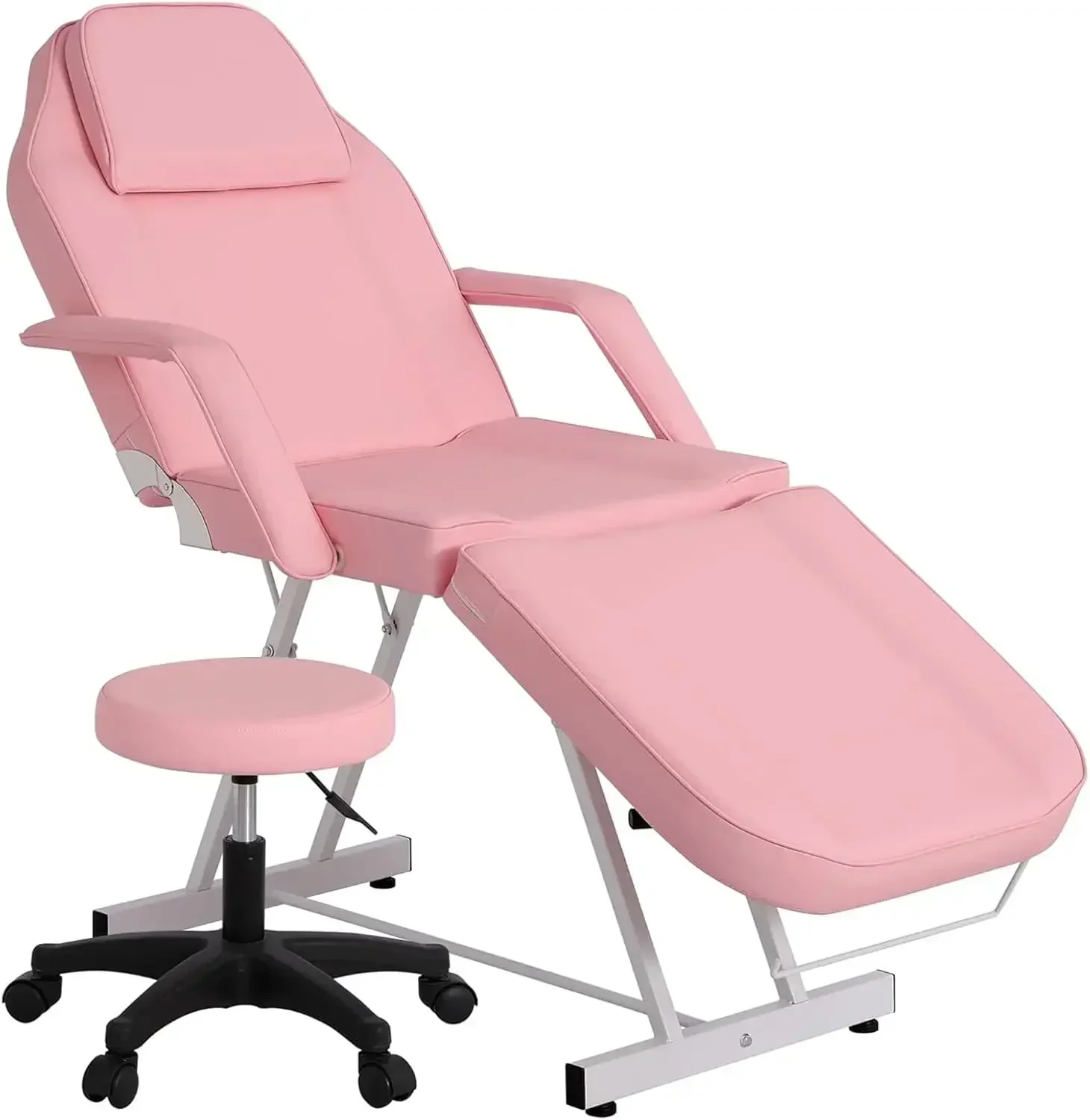 

Multipurpose 3-Section Spa Massage Table with Hydraulic Stool, 73-inch Adjustable Tattoo Chair Esthetician Lash Bed, Salon Chair