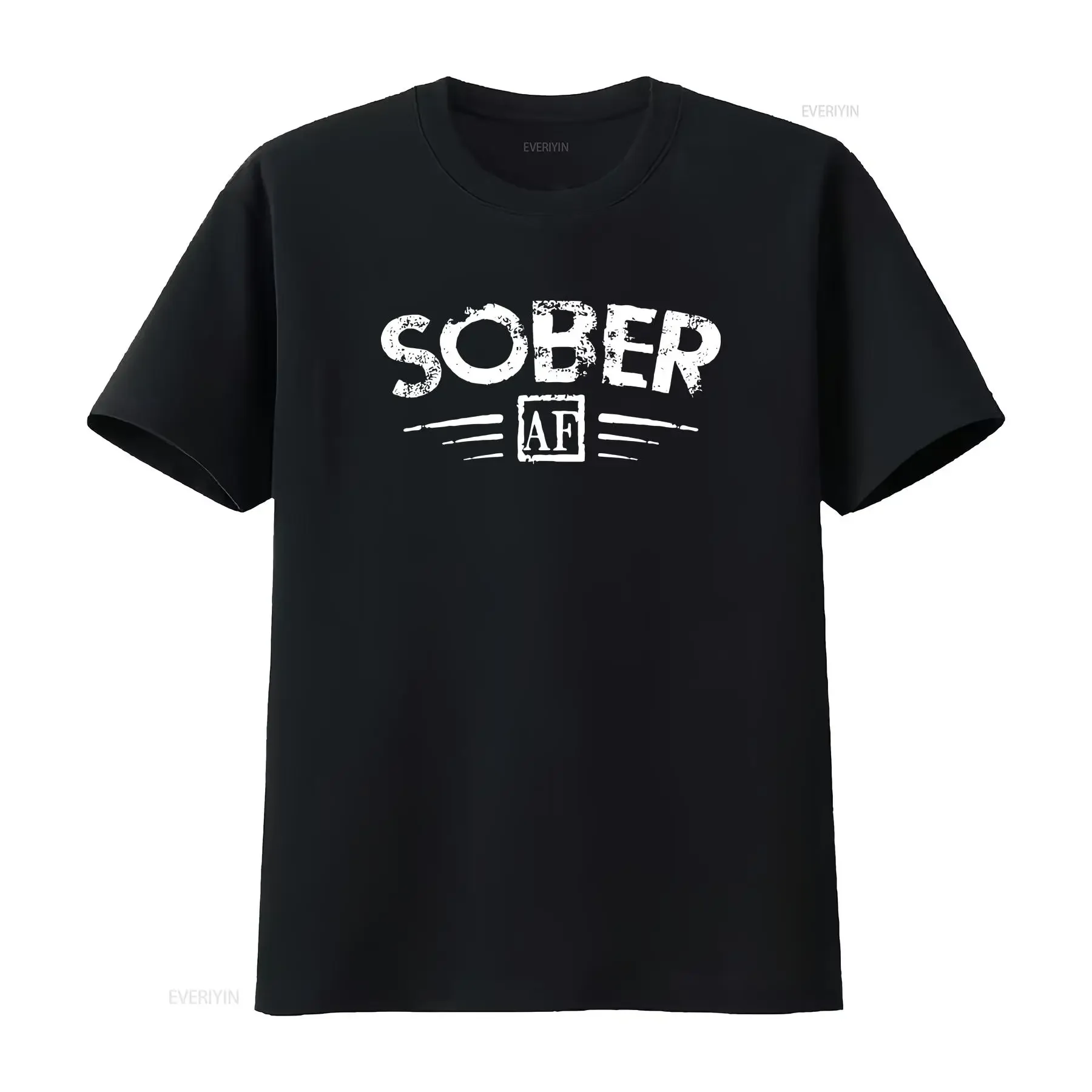Funny Sober AF T shirt Support Sobriety Cause  vintage Washed Soft graphic streetwear Stretched Casual Stylish homme
