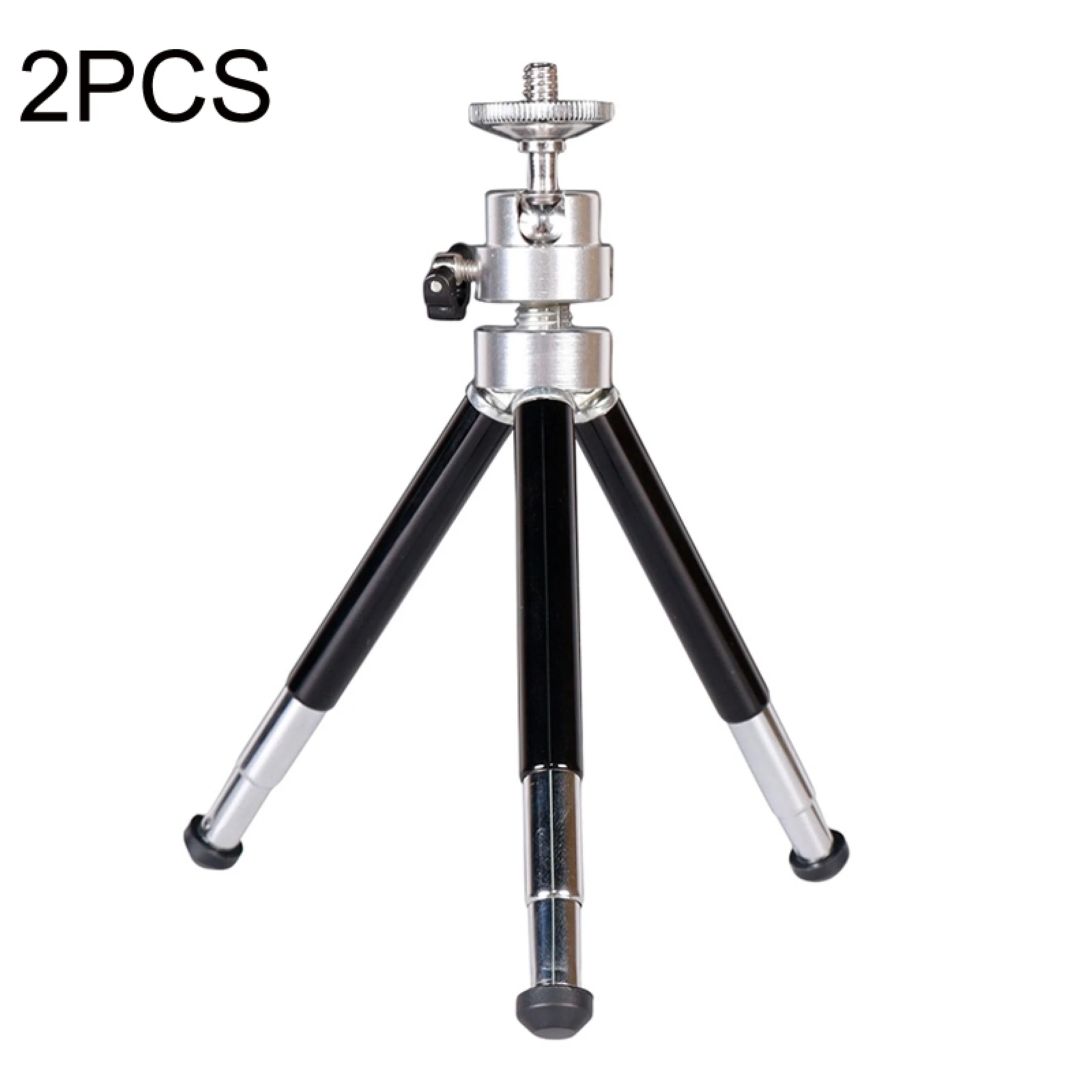 2PCS Projector Phone Stand Desktop Portable Telescopic Mini Metal Tripod, Style: 2 Sections / 3 Sections