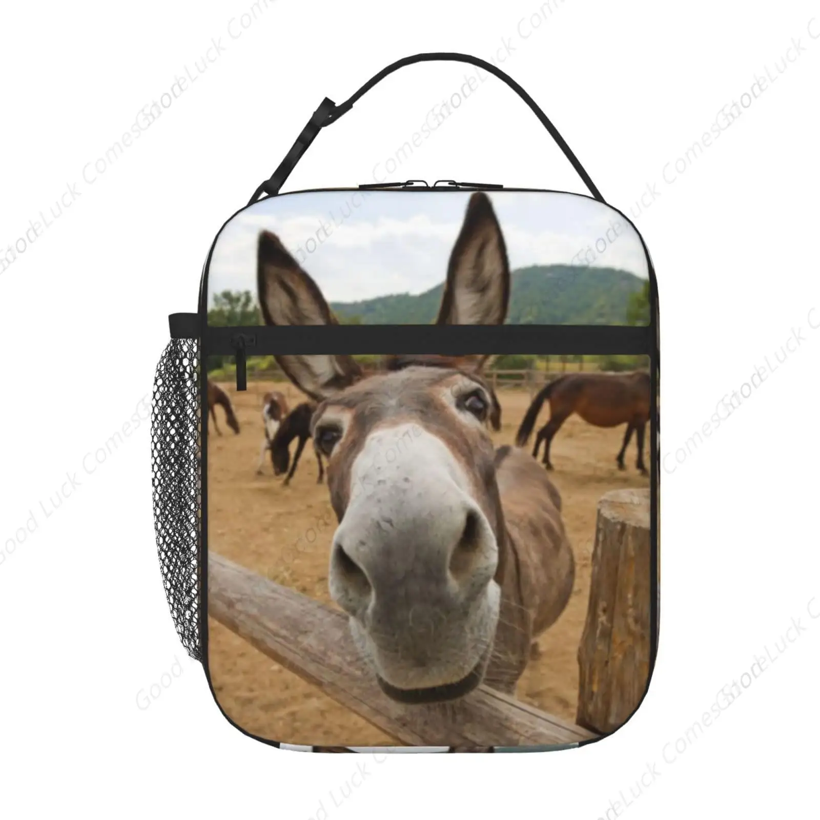Funny Donkey Reusable Lunch Bag Lunch Box Kids,Kids Lunch Box For Girls Boys,Insulated Lunch Bag For Kid,Easy-To-Clean Bento