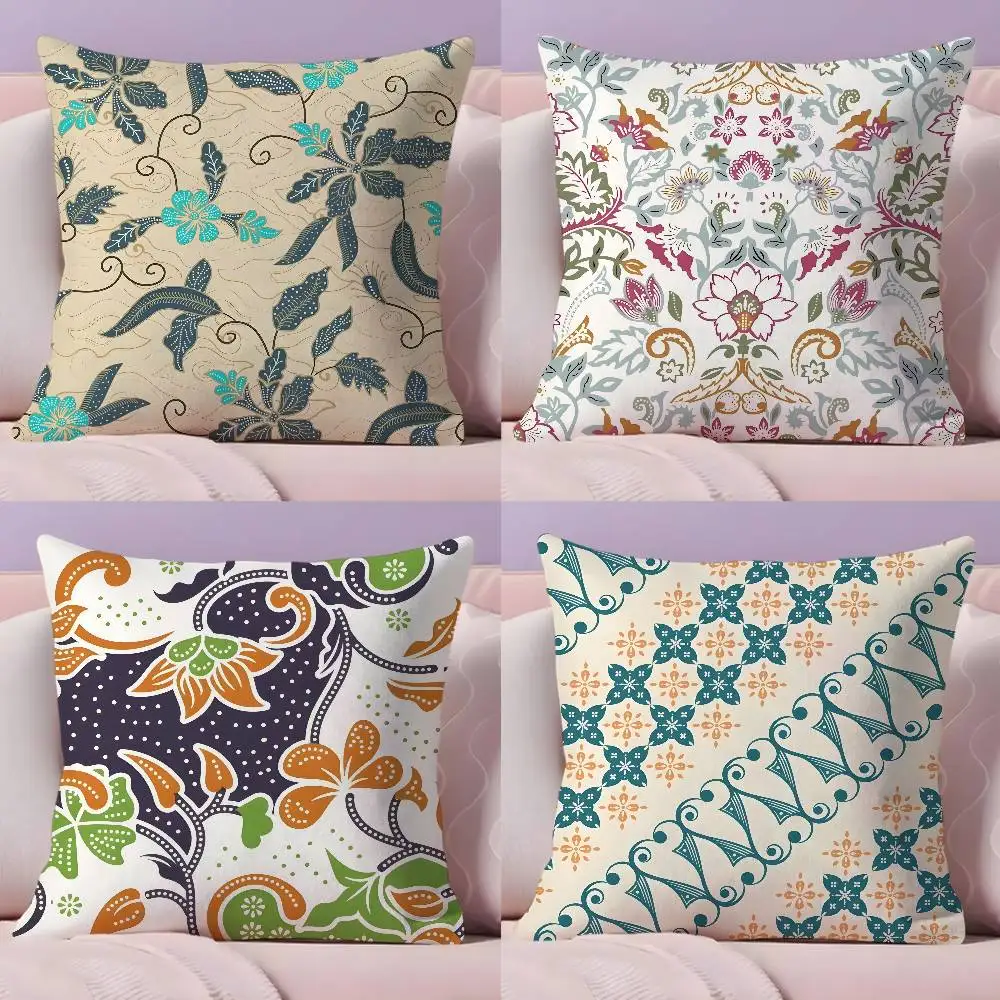 

Indonesia Batik Pillow Case Pillowcase Ultra Soft Skin Friendly Fabric Cloud Like Comfort & Concealed Zipper