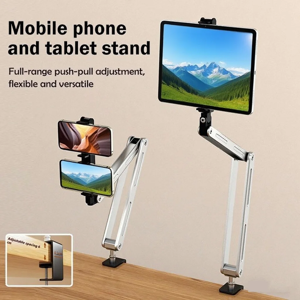 

Laptop Stand for Macbook Air Pro Foldable Aluminum Vertical Notebook flexible Stand Scalable Adjustable Support Two Cell Phones