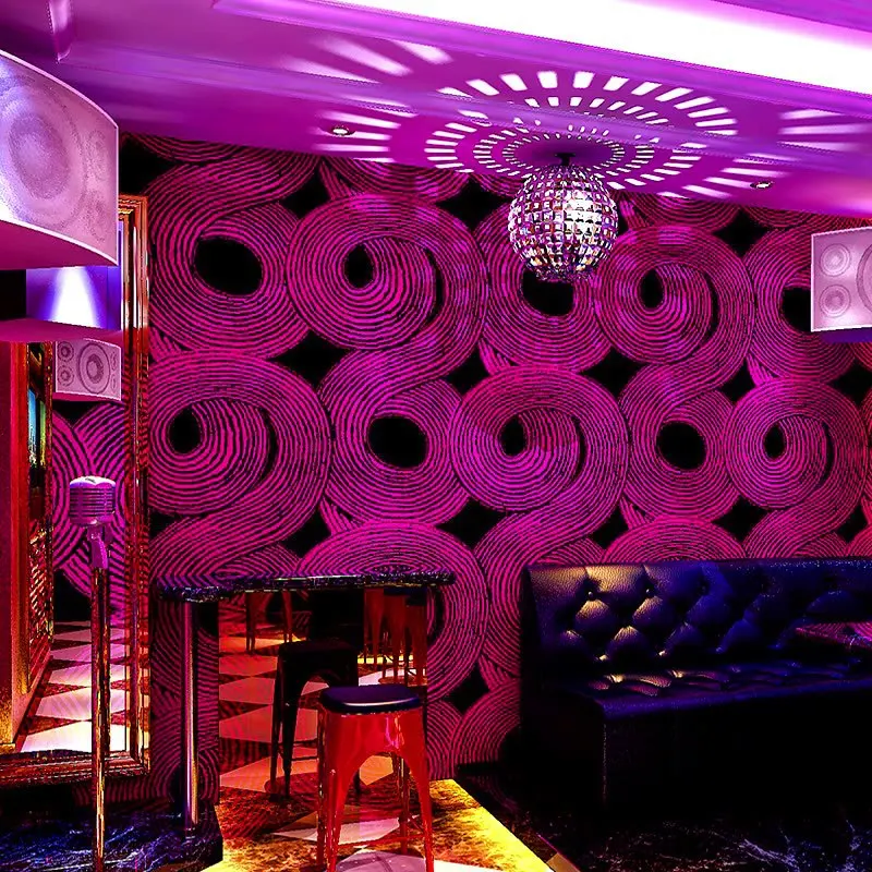3D Stereo Bar Background Wallpaper for KTV Room Theme Hall Corridor Decorative Shiny Wall Cloth