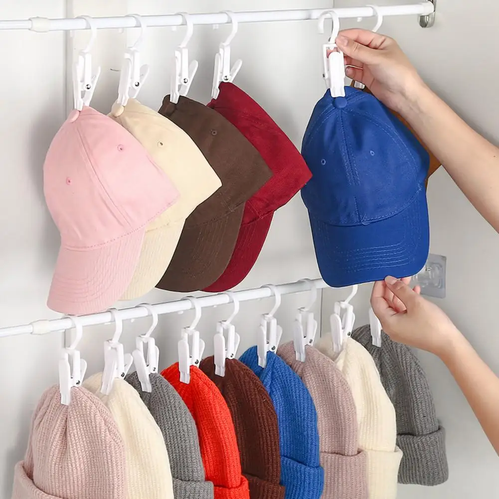 Hat Clip for Clothing Smooth Edges Hat Clip Rotating Hat Clip Clothespin Set for Windproof Drying Anti-slip Laundry for Hats