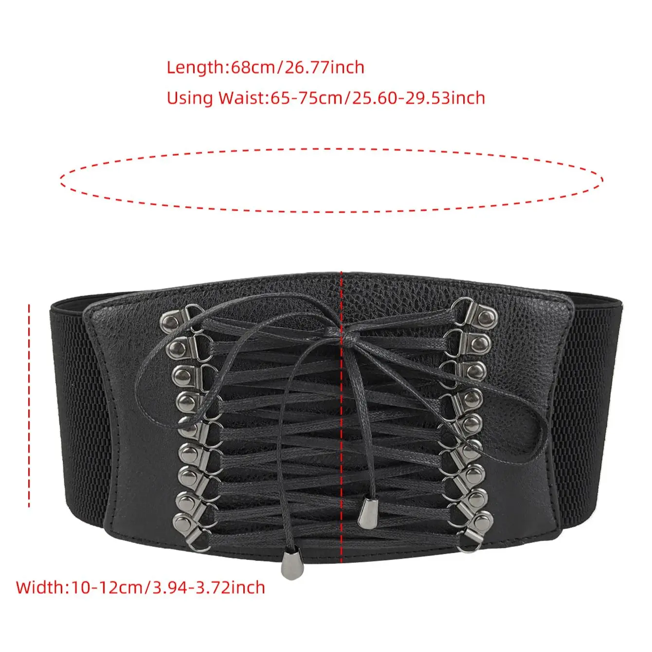 يزوج الفستان المزخرف ذو الحزام العريض للسيدات الجديد بقميص مربوط بخصر أسود